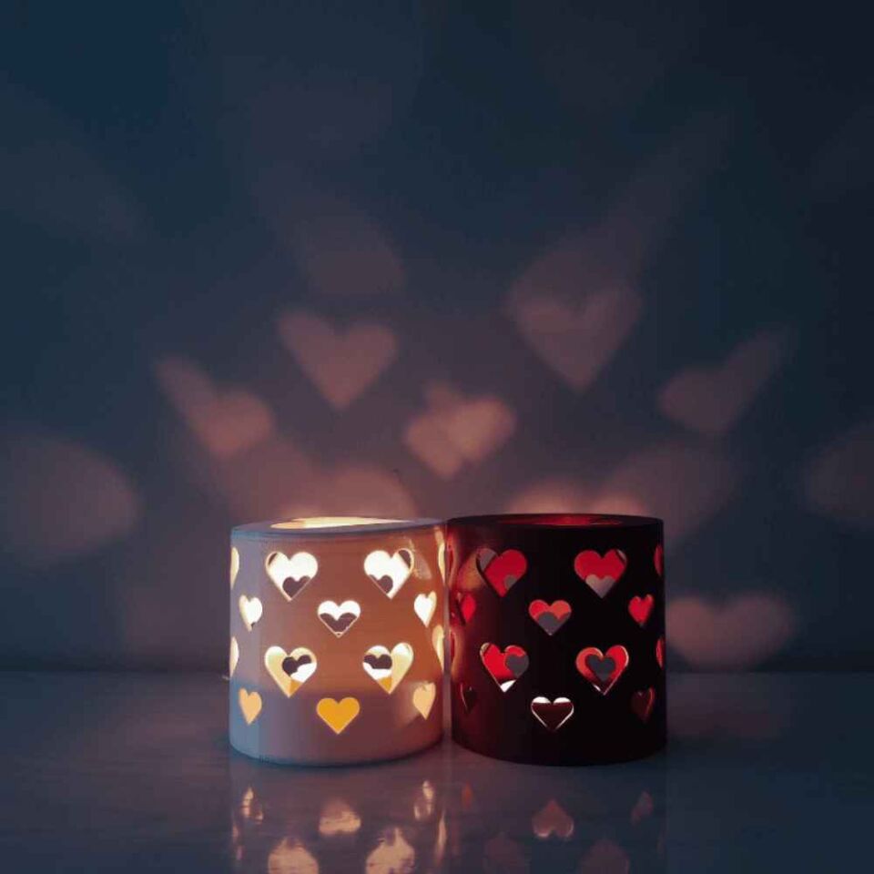 Aşk Işığı Kalpli Mumluk