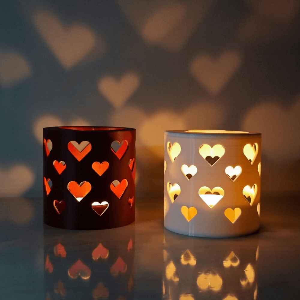 Aşk Işığı Kalpli Mumluk