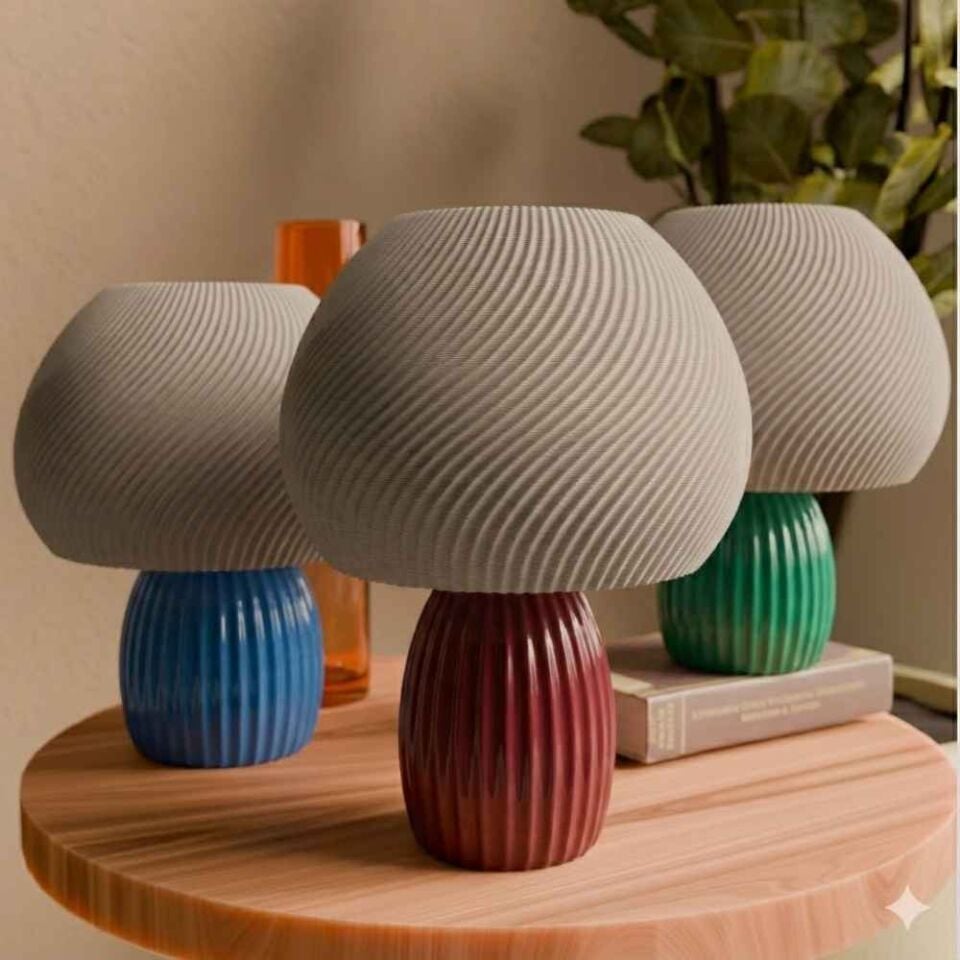 Dalgalı Mantar Masa Lambası