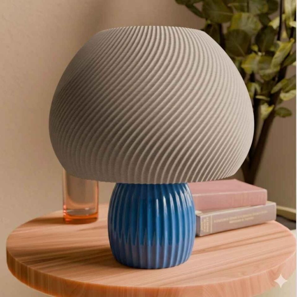 Dalgalı Mantar Masa Lambası