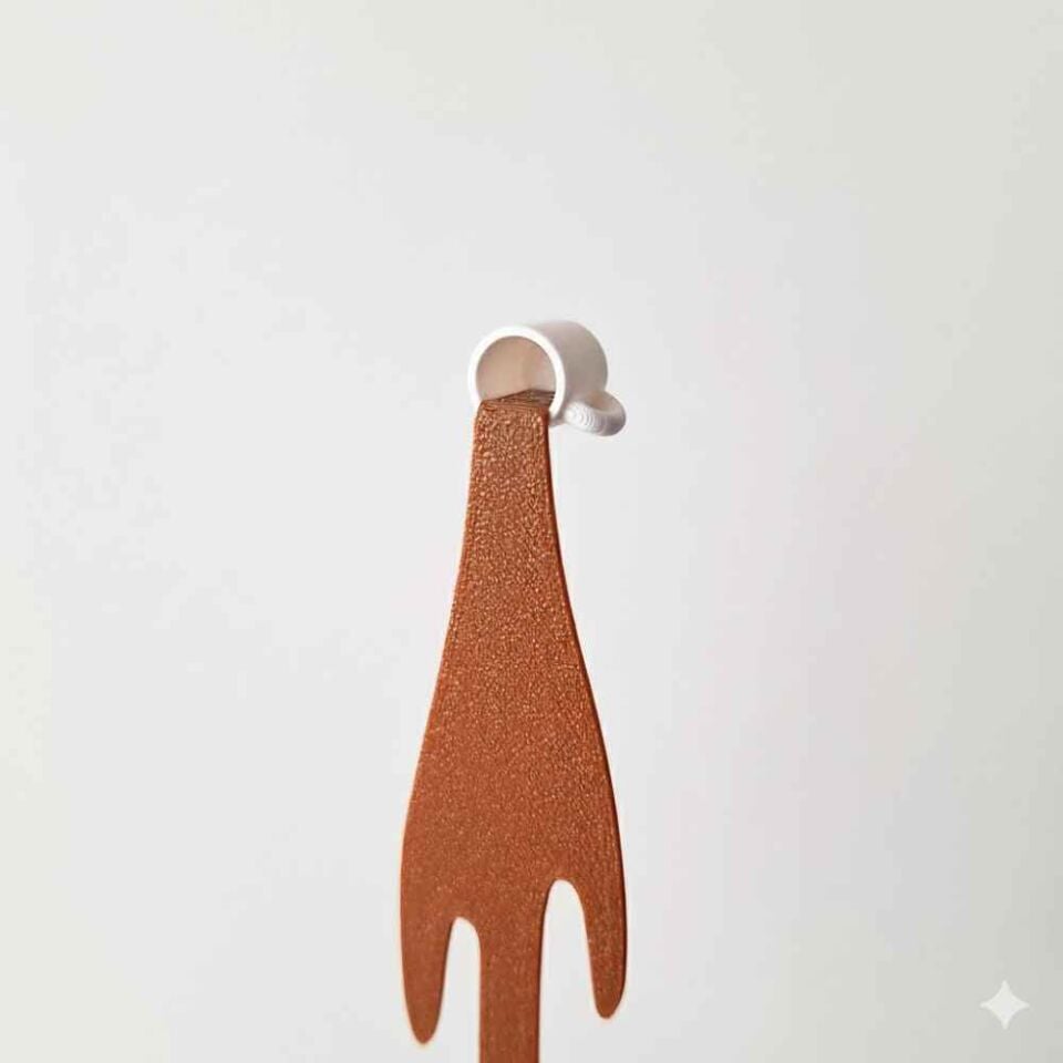 Dökülen Kahve Kitap Ayracı