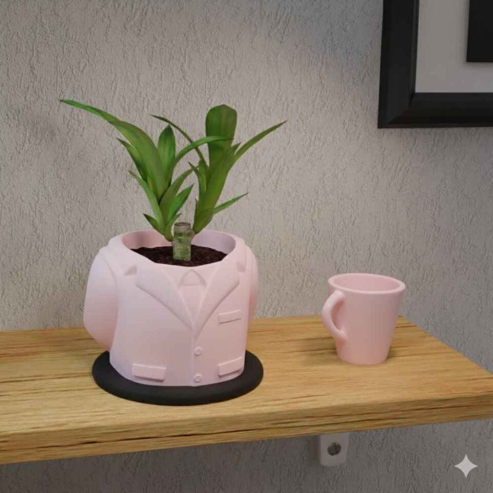 Takım Elbise Temalı  Saksı