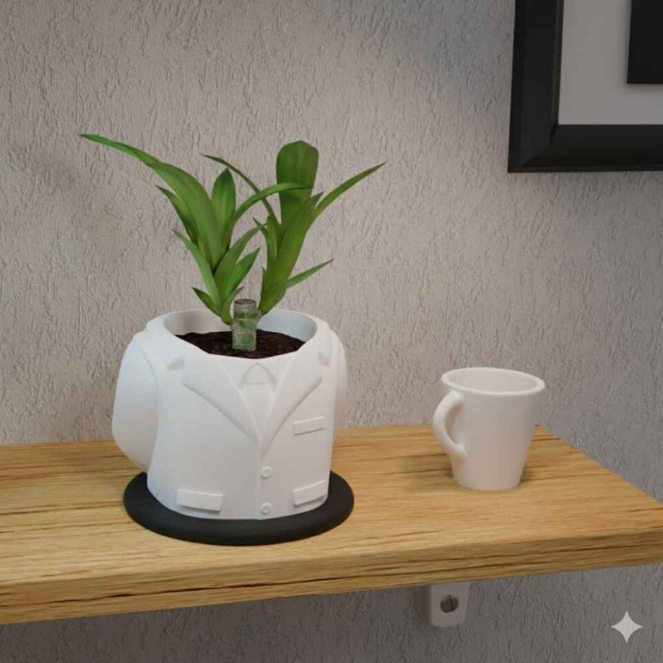 Takım Elbise Temalı  Saksı