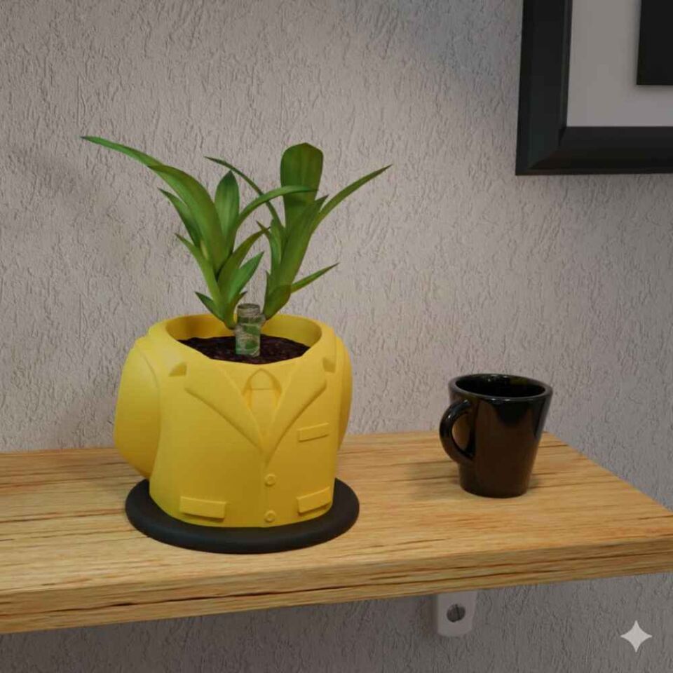 Takım Elbise Temalı  Saksı